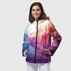Ветровка с капюшоном женская Абстракция, цвет: 3D-черный — фото 2