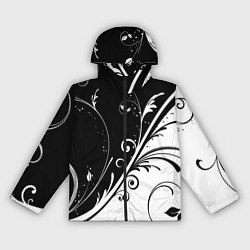 Ветровка с капюшоном женская Цветочный узор, цвет: 3D-черный
