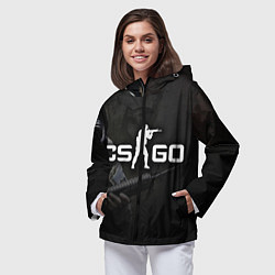 Ветровка с капюшоном женская CS:GO SWAT, цвет: 3D-черный — фото 2
