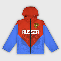 Ветровка с капюшоном женская Russia Red & Blue, цвет: 3D-черный