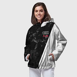 Ветровка с капюшоном женская Audi: Black Poly, цвет: 3D-черный — фото 2