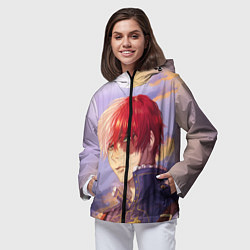 Ветровка с капюшоном женская Моя геройская академия, цвет: 3D-черный — фото 2