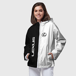 Ветровка с капюшоном женская Lexus: Black & White, цвет: 3D-белый — фото 2