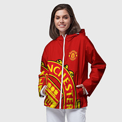 Ветровка с капюшоном женская FC Man United: Red Exclusive, цвет: 3D-белый — фото 2