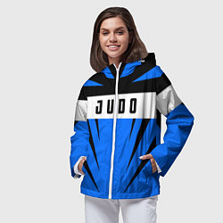 Ветровка с капюшоном женская Judo Fighter, цвет: 3D-белый — фото 2