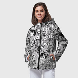 Ветровка с капюшоном женская Manga Ahegao, цвет: 3D-черный — фото 2