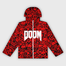 Ветровка с капюшоном женская DOOM: Blooded Skuls, цвет: 3D-белый