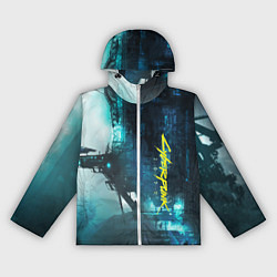 Ветровка с капюшоном женская Cyberpunk 2077: Techno, цвет: 3D-белый