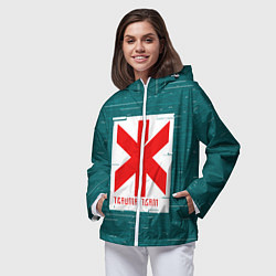 Ветровка с капюшоном женская Cyberpunk: Trauma Team, цвет: 3D-белый — фото 2