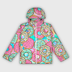 Ветровка с капюшоном женская Сахарные пончики, цвет: 3D-белый