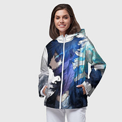 Ветровка с капюшоном женская Академия героев - Даби, цвет: 3D-белый — фото 2