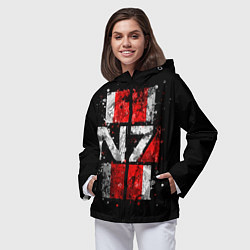 Ветровка с капюшоном женская Mass Effect N7, цвет: 3D-черный — фото 2