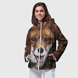 Ветровка с капюшоном женская Лисичка, цвет: 3D-белый — фото 2