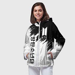 Ветровка с капюшоном женская BTS: White & Black, цвет: 3D-белый — фото 2