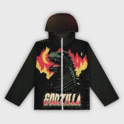 Ветровка с капюшоном женская Flame Godzilla, цвет: 3D-белый