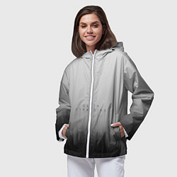 Ветровка с капюшоном женская Death Stranding Лес, цвет: 3D-белый — фото 2