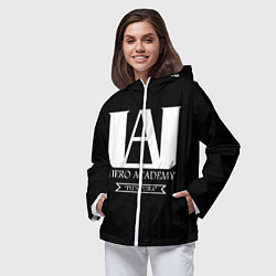 Ветровка с капюшоном женская UA HERO ACADEMY logo, цвет: 3D-белый — фото 2