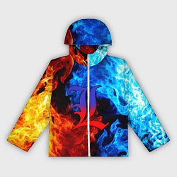 Ветровка с капюшоном женская L letter fire, цвет: 3D-белый