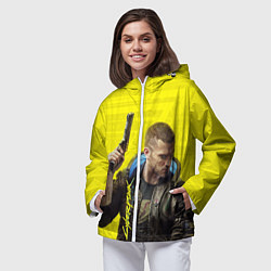 Ветровка с капюшоном женская Cyberpunk 2077: Jackie Wells, цвет: 3D-белый — фото 2
