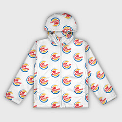 Ветровка с капюшоном женская OK boomer logo, цвет: 3D-белый