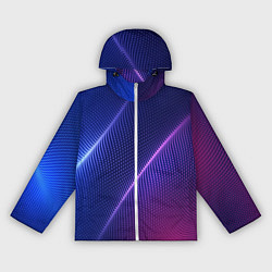 Ветровка с капюшоном женская Фиолетово 3d волны 2020, цвет: 3D-белый