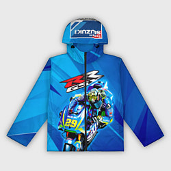 Ветровка с капюшоном женская Suzuki MotoGP, цвет: 3D-черный