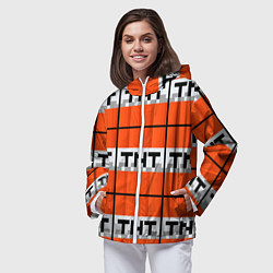 Ветровка с капюшоном женская Minecraft-Динамит, цвет: 3D-белый — фото 2