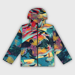 Ветровка с капюшоном женская Абстрактный рисунок, цвет: 3D-черный