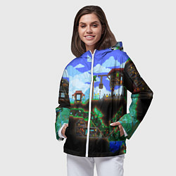 Ветровка с капюшоном женская TERRARIA EXCLUSIVE, цвет: 3D-белый — фото 2
