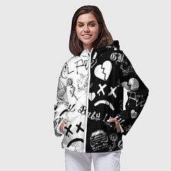 Ветровка с капюшоном женская LIL PEEP, цвет: 3D-белый — фото 2