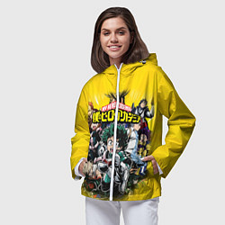 Ветровка с капюшоном женская MY HERO ACADEMIA группа героев, цвет: 3D-белый — фото 2