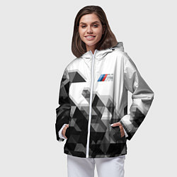 Ветровка с капюшоном женская BMW, цвет: 3D-белый — фото 2