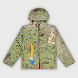 Ветровка с капюшоном женская Adventure time Map, цвет: 3D-черный