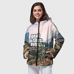 Ветровка с капюшоном женская Grand Theft Auto 5, цвет: 3D-черный — фото 2
