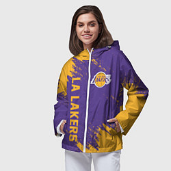 Ветровка с капюшоном женская LA LAKERS, цвет: 3D-белый — фото 2
