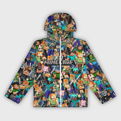 Ветровка с капюшоном женская MINECRAFT ПЕРСОНАЖИ, цвет: 3D-белый