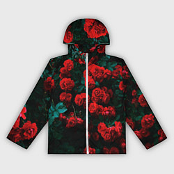 Ветровка с капюшоном женская Розы, цвет: 3D-белый