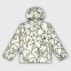 Женская ветровка Корги ЧБ