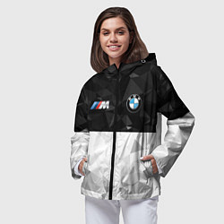 Ветровка с капюшоном женская BMW M SPORT, цвет: 3D-черный — фото 2