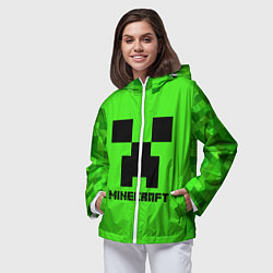 Ветровка с капюшоном женская MINECRAFT, цвет: 3D-белый — фото 2