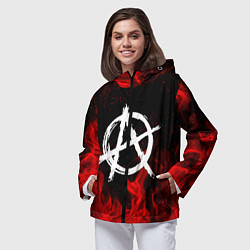 Ветровка с капюшоном женская АНАРХИЯ, цвет: 3D-черный — фото 2