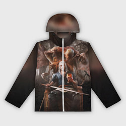 Ветровка с капюшоном женская КРОВЬ И ВЕДЬМАК, цвет: 3D-белый