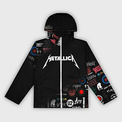 Ветровка с капюшоном женская Metallica, цвет: 3D-белый