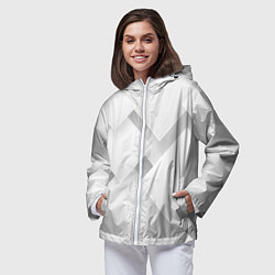 Ветровка с капюшоном женская Геометрическая Абстракция, цвет: 3D-белый — фото 2