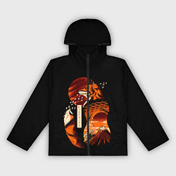 Ветровка с капюшоном женская JAPAN FOX, цвет: 3D-черный