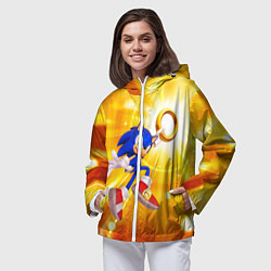 Ветровка с капюшоном женская Sonic, цвет: 3D-белый — фото 2