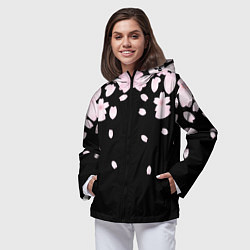 Ветровка с капюшоном женская САКУРА, цвет: 3D-черный — фото 2