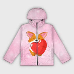 Ветровка с капюшоном женская Милый корги, цвет: 3D-черный