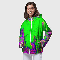 Ветровка с капюшоном женская ОГОНЬ ГЛИТЧ, цвет: 3D-белый — фото 2