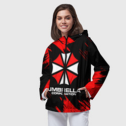 Ветровка с капюшоном женская Umbrella Corporation, цвет: 3D-черный — фото 2